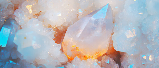 Aufkleber - Sparkling Quartz druzy texture with vibrant small crystals in a stunning natural display