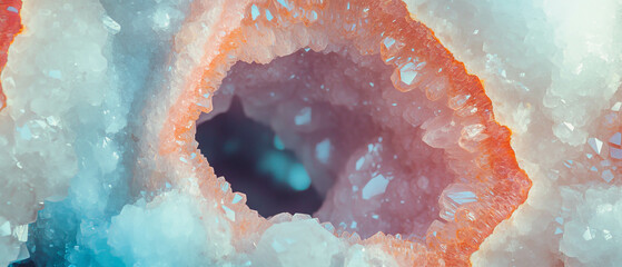 Poster - Quartz geodes reveal stunning crystalline interiors with contrasting rough exteriors