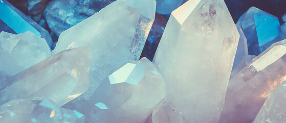 Poster - Quartz texture showcasing piezoelectric properties and precise crystalline shapes