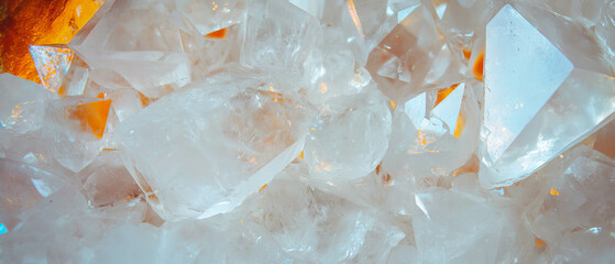 Poster - Sparkling quartz texture showcasing facets ideal for jewelry design and craftsmanship
