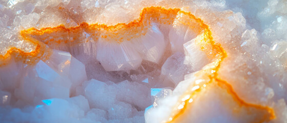 Poster - Quartz crystal texture showcasing precision cuts and vibrant mineral formations