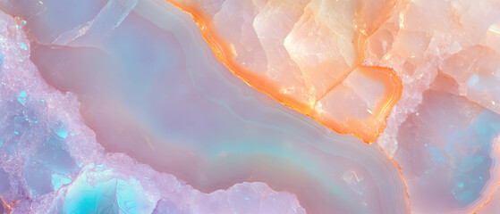 Poster - Exploration of quartz texture revealing chatoyancy and vibrant colors in natural mineral formations
