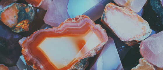 Poster - Stunning quartz with chatoyancy showcasing vibrant colors and captivating textures
