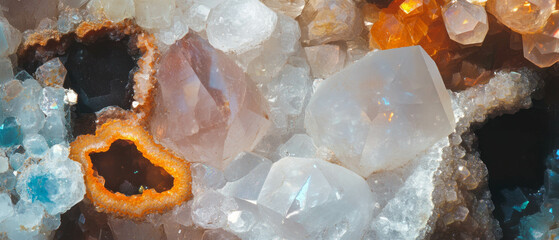 Poster - Unique quartz texture with inclusions and varied mineral patterns found in nature