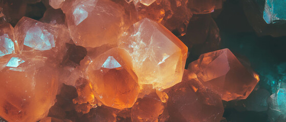 Poster - Quartz with phantom inclusions showcasing vibrant colors and ghost-like images