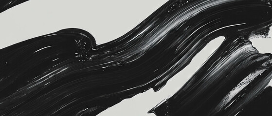 Poster - Radiating black ink lines create a striking contrast on a luminous white background
