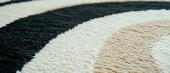 Poster - Unique round rug showcasing textured patterns in a circular design for modern interiors
