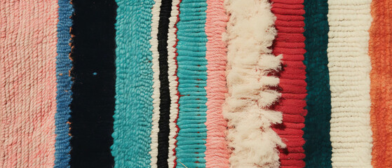 Aufkleber - Textured runner rug featuring varied patterns in vibrant colors