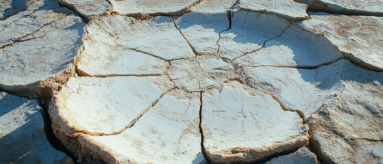 Poster - Unique texture of cracked surface resembling spiderweb with fine fractures