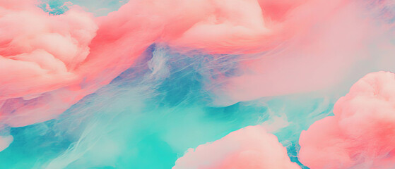 Aufkleber - Vibrant washed ink patterns with soft gradients and diluted colors in a dreamy composition