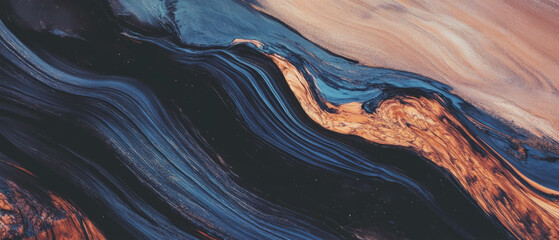 Poster - Unique wood grain texture created with glazing technique and rich color layers