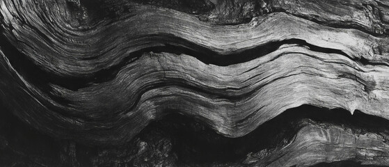 Poster - Wood texture created with dry brush technique showcasing varied lines and pressures