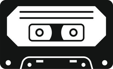 Poster - classic black audio cassette tape evoking memories of vintage music players and mixtapes