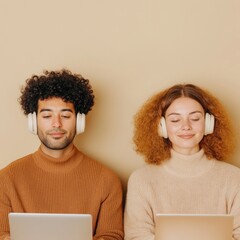 Poster - Contemporary Remote Learning Diverse Young Adults Enjoying Digital Education at Home - Modern Tech Platforms and Casual Lifestyle Aesthetic