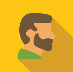 Poster - profile view of a man with beard, featuring a minimalist and modern design