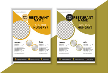 Resturant mordern business marketing social media fast food web banner template design with logo and icon. Sale promotion flyer for pizza, burger & healthy...