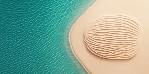 Aufkleber - Ocean-Inspired Aesthetic Sand Sculpture Meeting Emerald Waves for Coastal Travel Content and Luxury Destination Branding in Sustainable Tourism