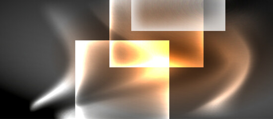 Leinwandbilder - Dark neon colors with glass square shapes