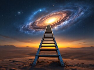 ladder to the galaxy from the desert