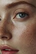 © Ryzhkov - Realistic Skin Texture Detailed Portrait of Young Woman with Visible Pores for Skincare Marketing and Natural Beauty Campaigns