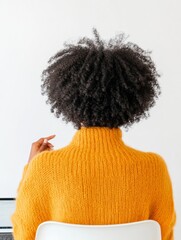 Aufkleber - Contemporary Remote Work Environment African American Woman Engaged in Virtual Collaboration on Large Screen Tech Innovation and Hybrid Workspace Design for Startups