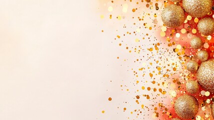 Poster - Festive Golden Orbs and Glimmering Particles for Holiday or Celebration Background Design