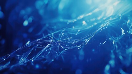 Poster - Abstract Blue Network: Digital Connectivity Visualization
