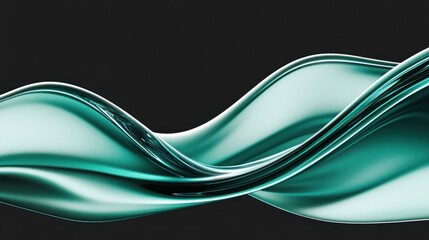 Wall Mural - Teal Liquid Waves Abstract Dark Background Design