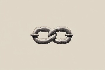 broken chain link in detailed artistic style symbolizing freedom and strength on light neutral backg