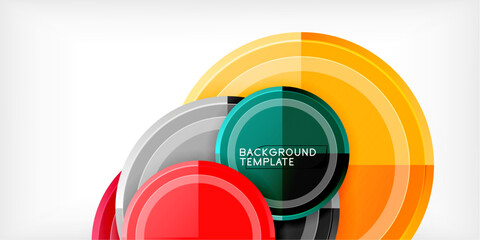 Poster - Abstract background - multicolored circles, trendy minimal geometric design, vector illustration