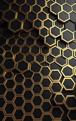 Aufkleber - Abstract Gold Hexagon Pattern Background Design