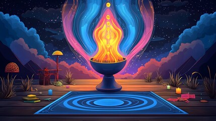 Aufkleber - Vibrant and Captivating Depicting a Futuristic Holistic and Transcendent Approach to Business Planning and Opportunity Visualization for the Year 2026