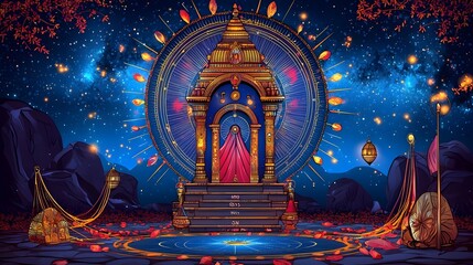 Leinwandbilder - Futuristic digital depicting a visionary new year s business startup journey with key elements such as goal setting vision and a success roadmap in a modern mystical