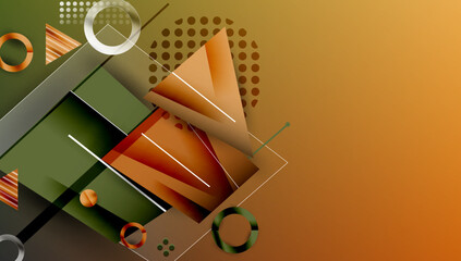 Aufkleber - Creative triangles and circles composition