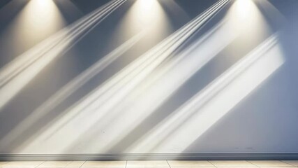 Poster - Soft Light and Shadow Patterns on a Minimalist Wall in Modern Interior Space