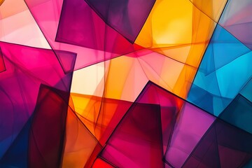 Wall Mural - Overlapping translucent shapes in vibrant hues