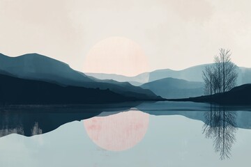 Poster - A visually calming piece with a limited color palette.