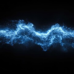 Poster - Abstract Blue Particle Wave Dynamic Energy and Motion