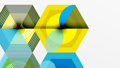 Poster - Hexagons design geometric abstract background