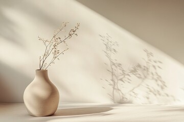 Wall Mural - A clean artisanal pottery workspace with a single half-finished vase picture