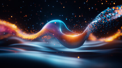 Poster - Dynamic interplay of vibrant abstract forms illuminated by lasers in a mesmerizing display of colors and patterns