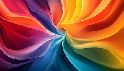 Poster - A vibrant swirl of colorful ribbons in a mesmerizing gradient. This dynamic composition reflects energy and creativity, perfect for artistic projects and digital designs.