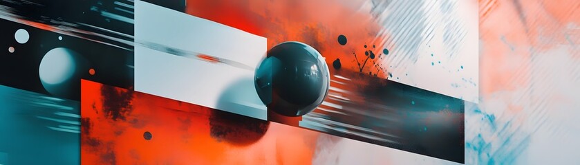 Poster - A visually striking abstract design featuring bold colors and dynamic shapes