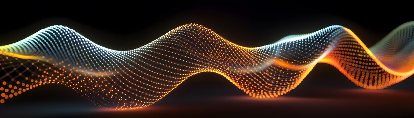 Poster - Abstract design featuring flowing waves of light, showcasing vibrant colors and dynamic shapes
