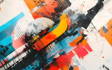 Poster - This vibrant abstract artwork features bold colors and dynamic shapes, creating an energetic feel. Perfect for modern design projects, showcasing creativity and innovation.