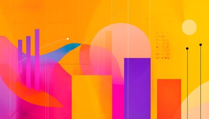 Poster - Vibrant and abstract graphic illustration featuring bold shapes and colors. Perfect for modern design projects, digital art, and creative presentations.
