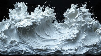 Poster - White paint swirls create an ocean wave illusion