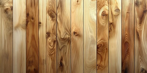 Poster - natural wooden planks displaying distinct grain patterns with varying shades of brown and cream in a