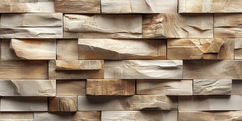 Poster - textured wooden wall panels with varying shades and patterns creating a natural aesthetic in a moder