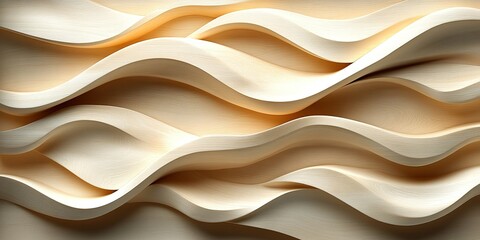 Poster - waves of neutral wood texture creating a dynamic and graceful appearance in a minimalist design